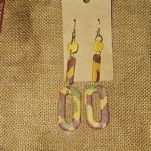 Multicolor Geometric Dangle Earrings